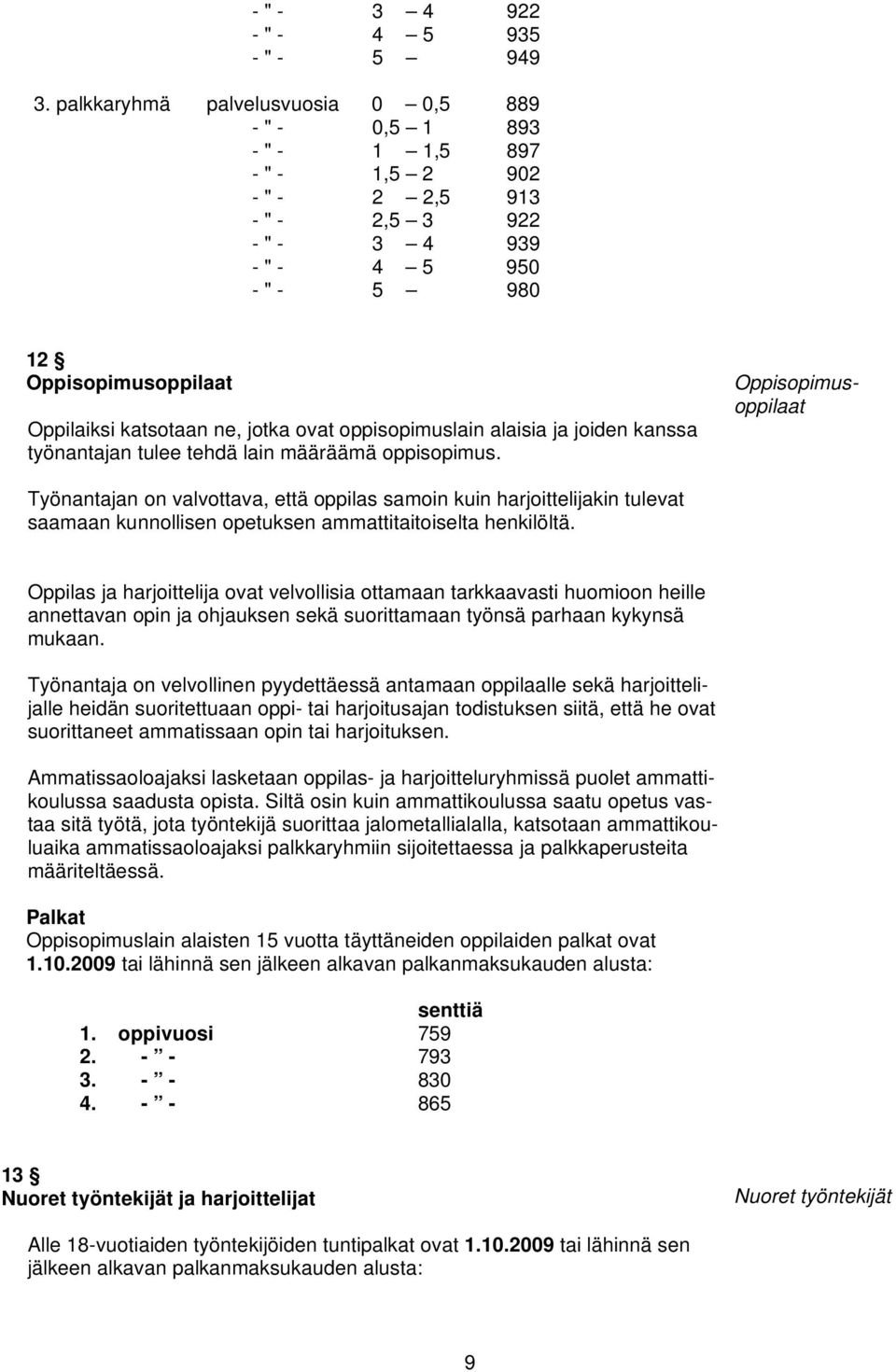 katsotaan ne, jotka ovat oppisopimuslain alaisia ja joiden kanssa työnantajan tulee tehdä lain määräämä oppisopimus.