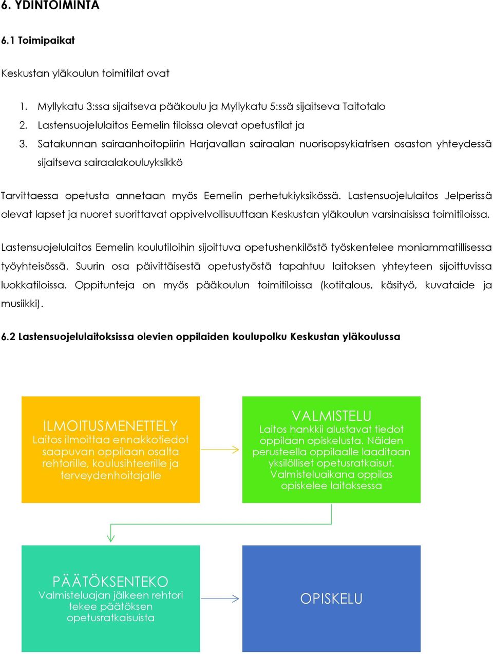 Satakunnan sairaanhoitopiirin Harjavallan sairaalan nuorisopsykiatrisen osaston yhteydessä sijaitseva sairaalakouluyksikkö Tarvittaessa opetusta annetaan myös Eemelin perhetukiyksikössä.