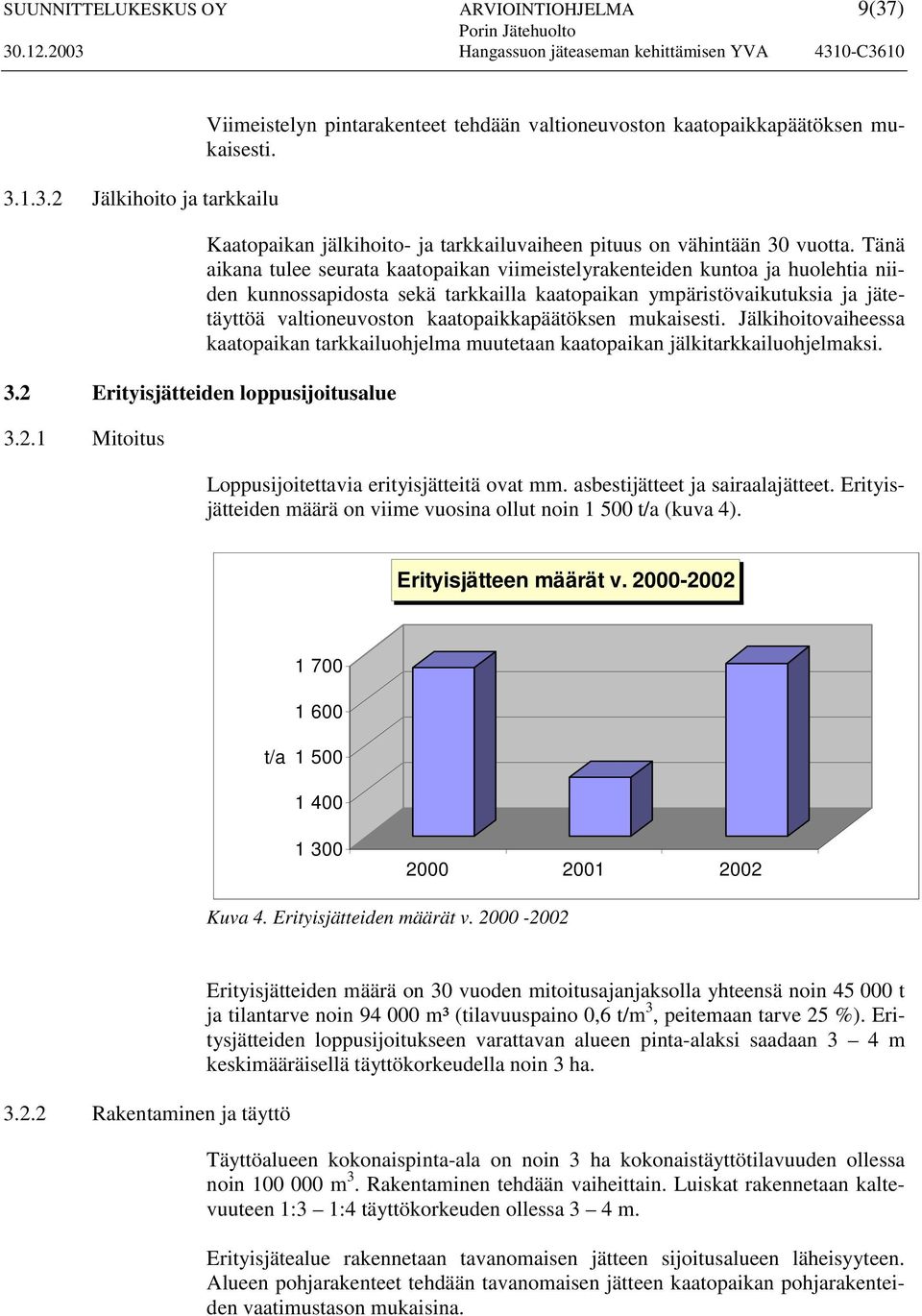 Tänä aikana tulee seurata kaatopaikan viimeistelyrakenteiden kuntoa ja huolehtia niiden kunnossapidosta sekä tarkkailla kaatopaikan ympäristövaikutuksia ja jätetäyttöä valtioneuvoston