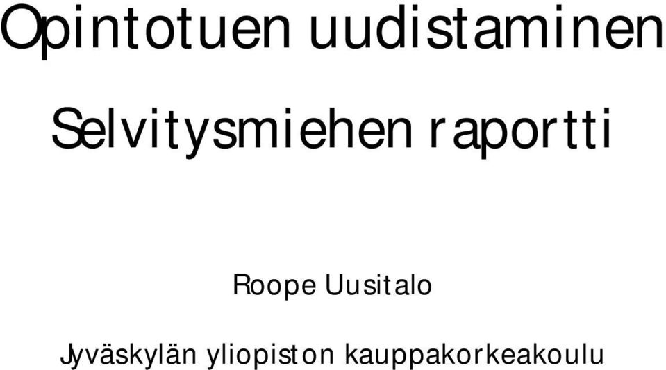 Roope Uusitalo Jyväskylän