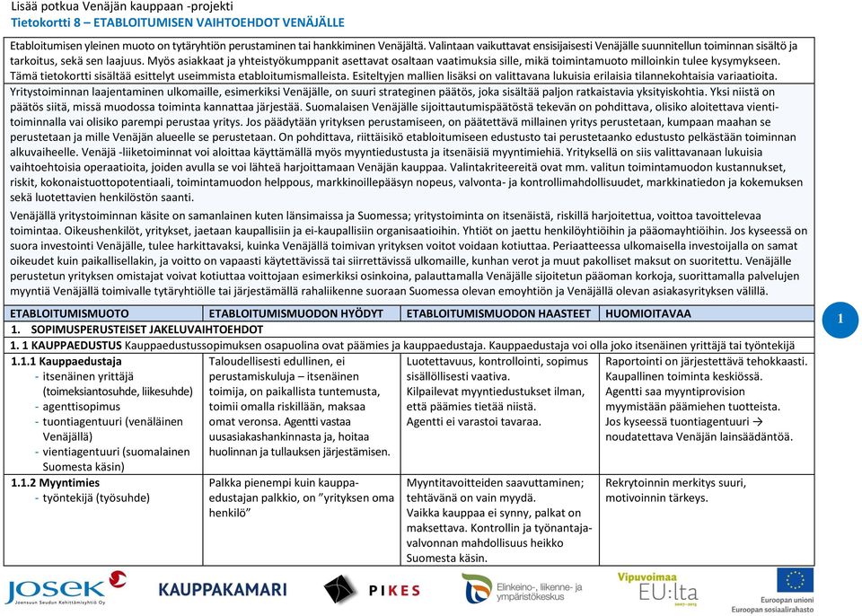 Esiteltyjen mallien lisäksi on valittavana lukuisia erilaisia tilannekohtaisia variaatioita.