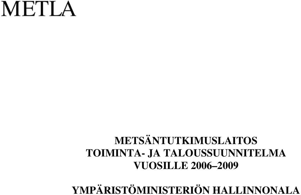 TALOUSSUUNNITELMA