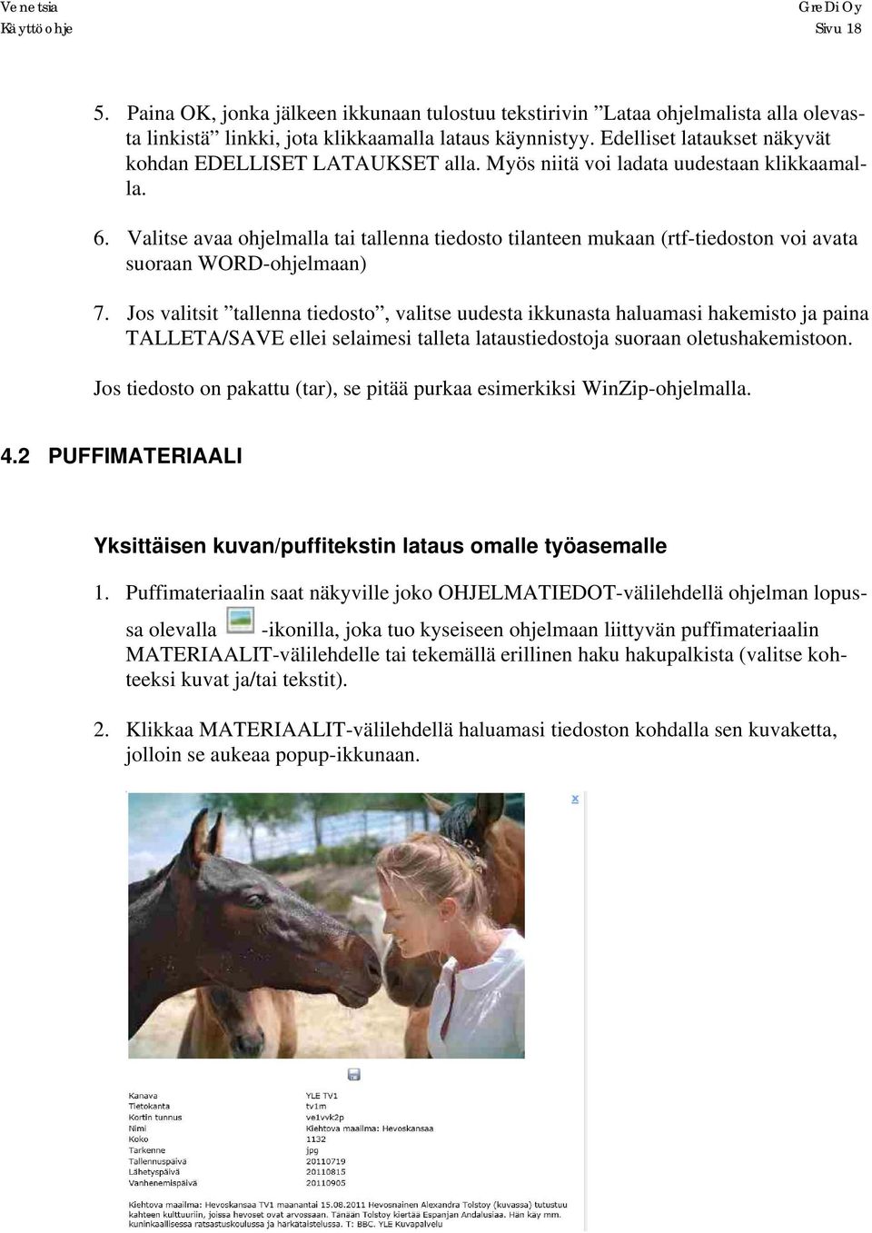 Valitse avaa ohjelmalla tai tallenna tiedosto tilanteen mukaan (rtf-tiedoston voi avata suoraan WORD-ohjelmaan) 7.