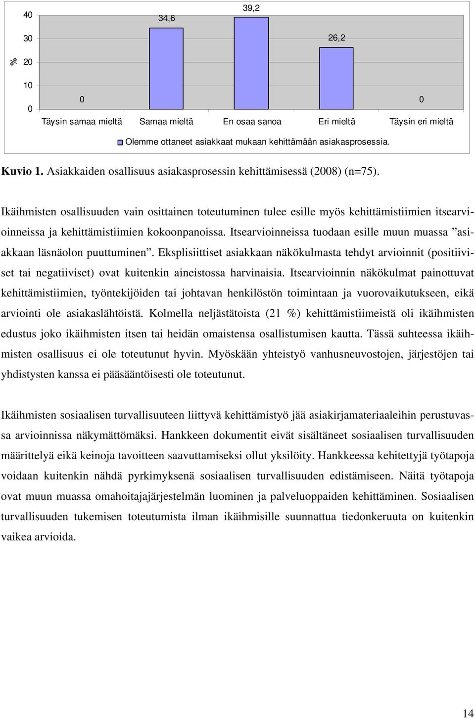 Ikäihmisten osallisuuden vain osittainen toteutuminen tulee esille myös kehittämistiimien itsearvioinneissa ja kehittämistiimien kokoonpanoissa.