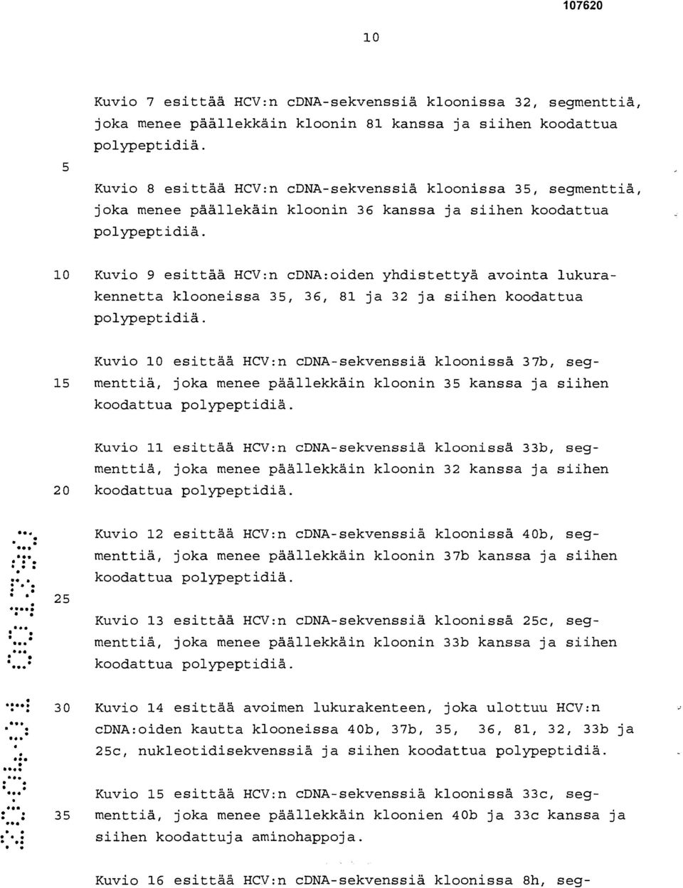 10 Kuvio 9 esittää HCV:n cdna:oiden yhdistettyä avointa lukurakennetta klooneissa 35, 36, 81 ja 32 ja siihen koodattua polypeptidiä.