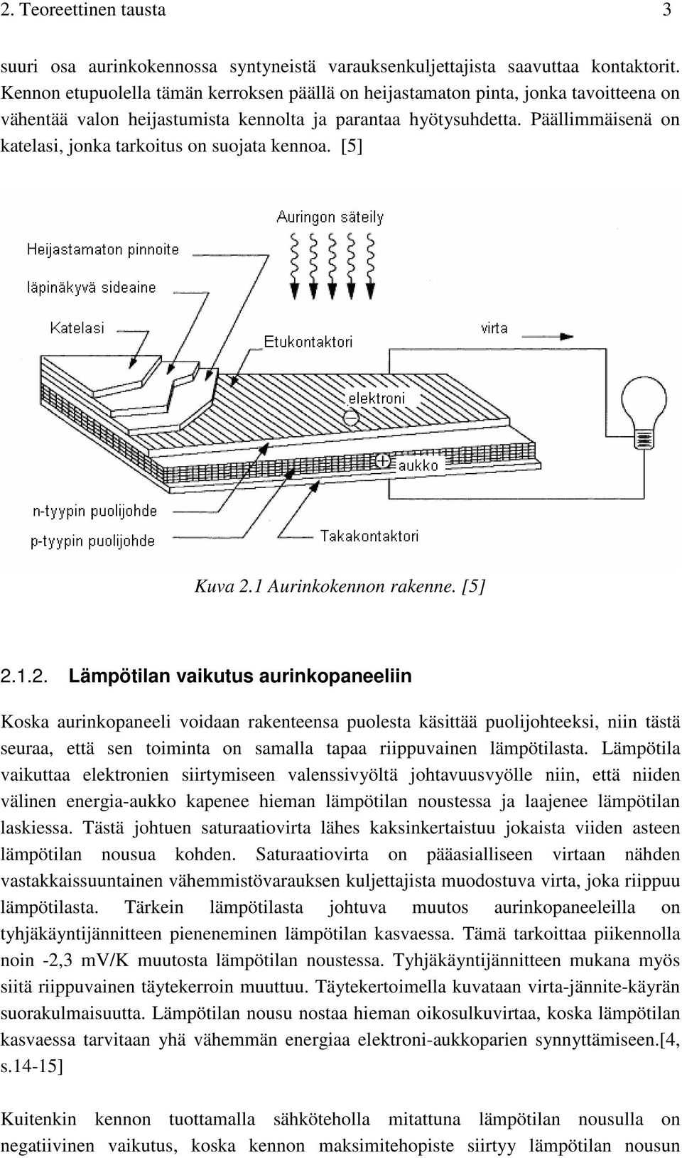 Päällimmäisenä on katelasi, jonka tarkoitus on suojata kennoa. [5] Kuva 2.