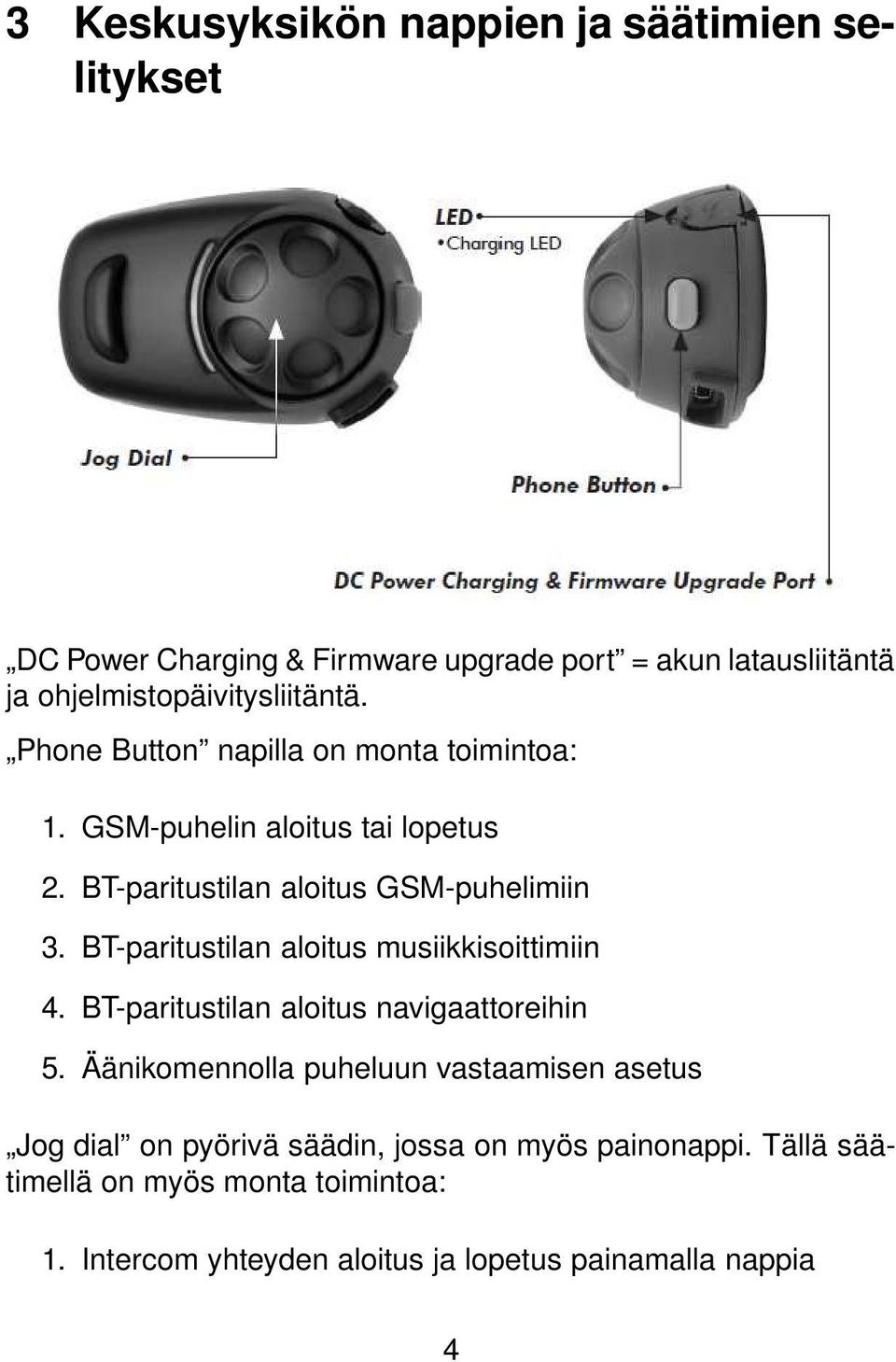 BT-paritustilan aloitus GSM-puhelimiin 3. BT-paritustilan aloitus musiikkisoittimiin 4. BT-paritustilan aloitus navigaattoreihin 5.