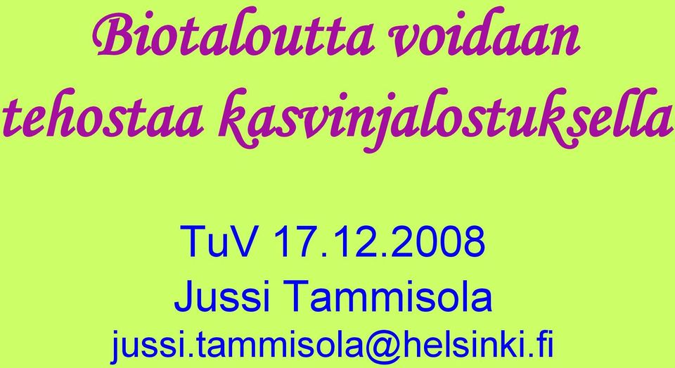 kasvinjalostuksella TuV 17.