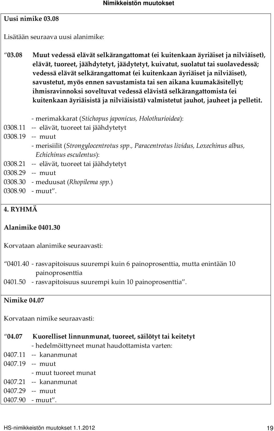 kuitenkaan äyriäiset ja nilviäiset), savustetut, myös ennen savustamista tai sen aikana kuumakäsitellyt; ihmisravinnoksi soveltuvat vedessä elävistä selkärangattomista (ei kuitenkaan äyriäisistä ja