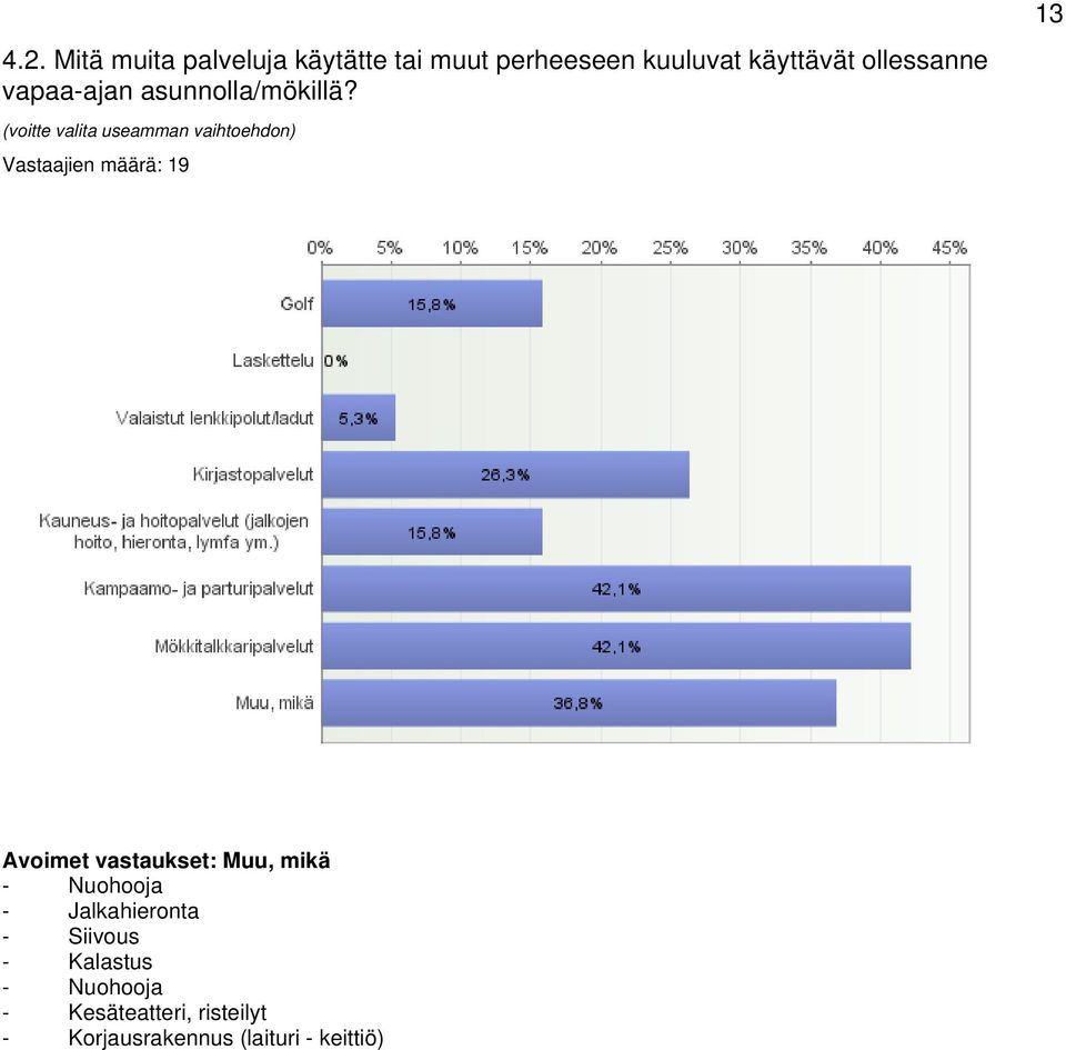 (voitte valita useamman vaihtoehdon) Vastaajien määrä: 19 13 Avoimet vastaukset: