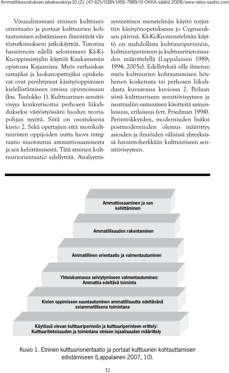 Myös varhaiskasvattajiksi ja luokanopettajiksi opiskelevat ovat perehtyneet käsityöoppimisen kielellistämiseen omissa opinnoissaan (kts. Taulukko 1).