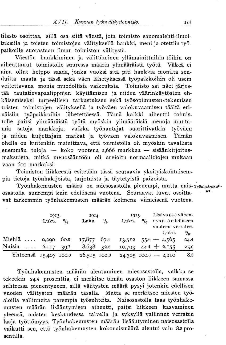 Väestön hankkiminen ja välittäminen yllämainittuihin töihin on aiheuttanut toimistolle suuressa määrin ylimääräistä työtä.