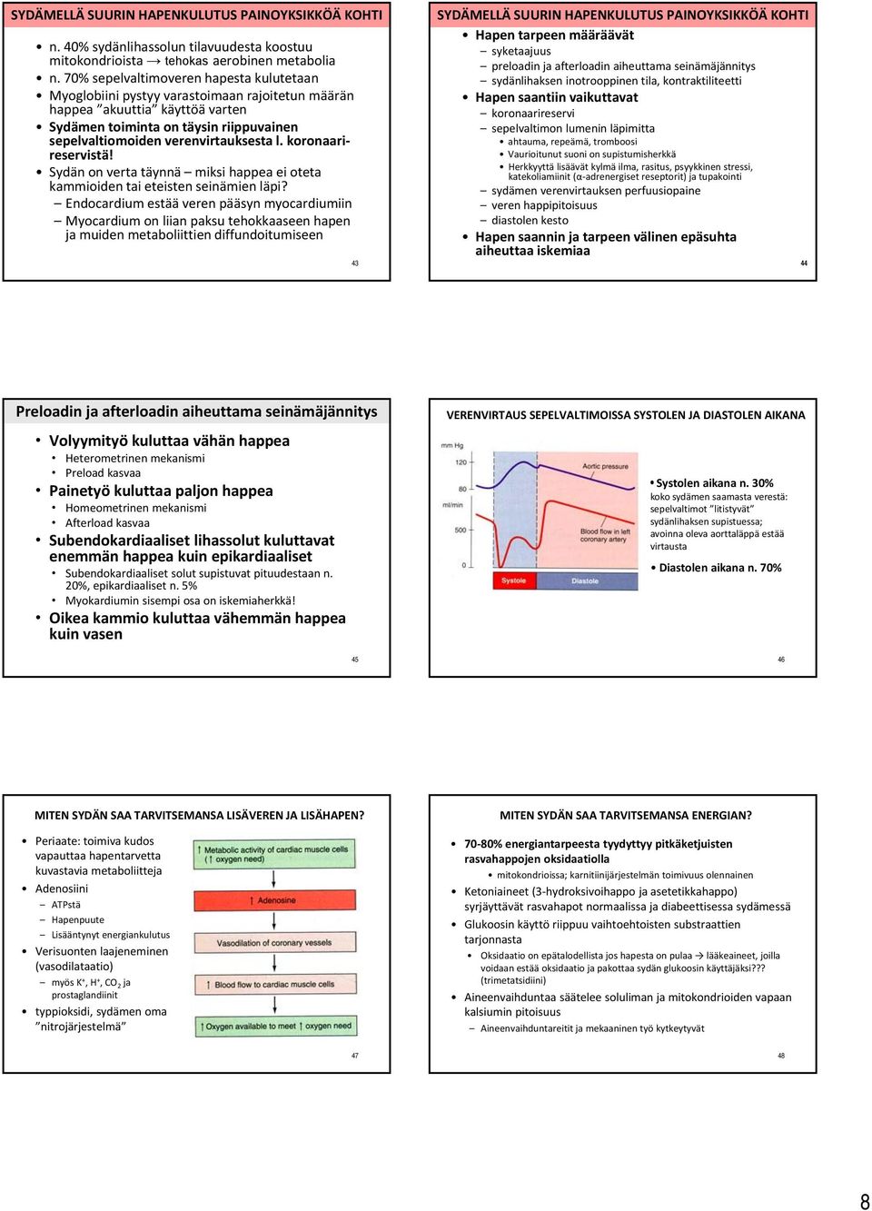 koronaarireservistä! Sydän on verta täynnä miksi happea ei oteta kammioiden tai eteisten seinämien läpi?