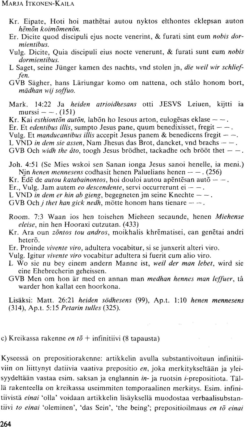 GVB Sägher, hans Läriungar komo om nattena, och stälo honom bort, mädhan wij soffuo. Mark. 14:22 Ja heiden atrioidhesans otti JESVS Leiuen, kijtti ia murssi. (151) Kr.