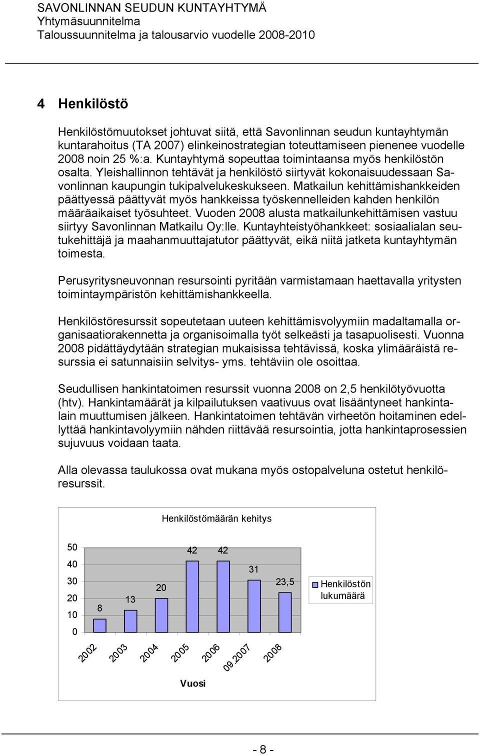 Matkailun kehittämishankkeiden päättyessä päättyvät myös hankkeissa työskennelleiden kahden henkilön määräaikaiset työsuhteet.