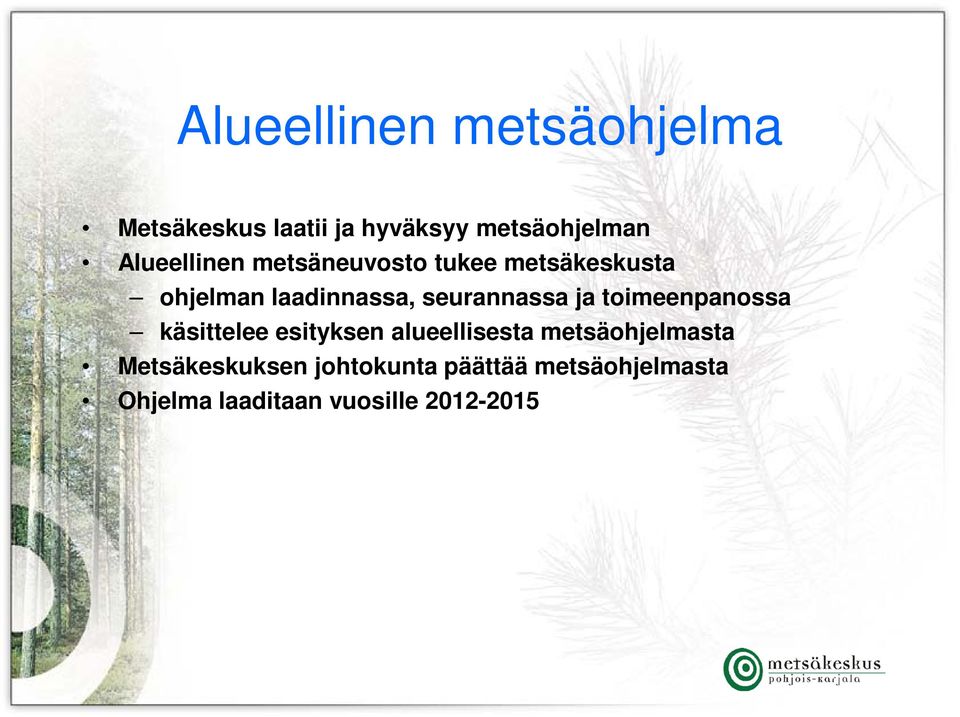 seurannassa ja toimeenpanossa käsittelee esityksen alueellisesta