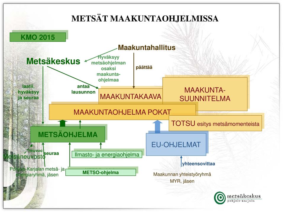 POKAT neuvoo Metsäneuvosto Pohjois-Karjalan metsä- ja energiaryhmä, jäsen METSÄOHJELMA seuraa Ilmasto- ja