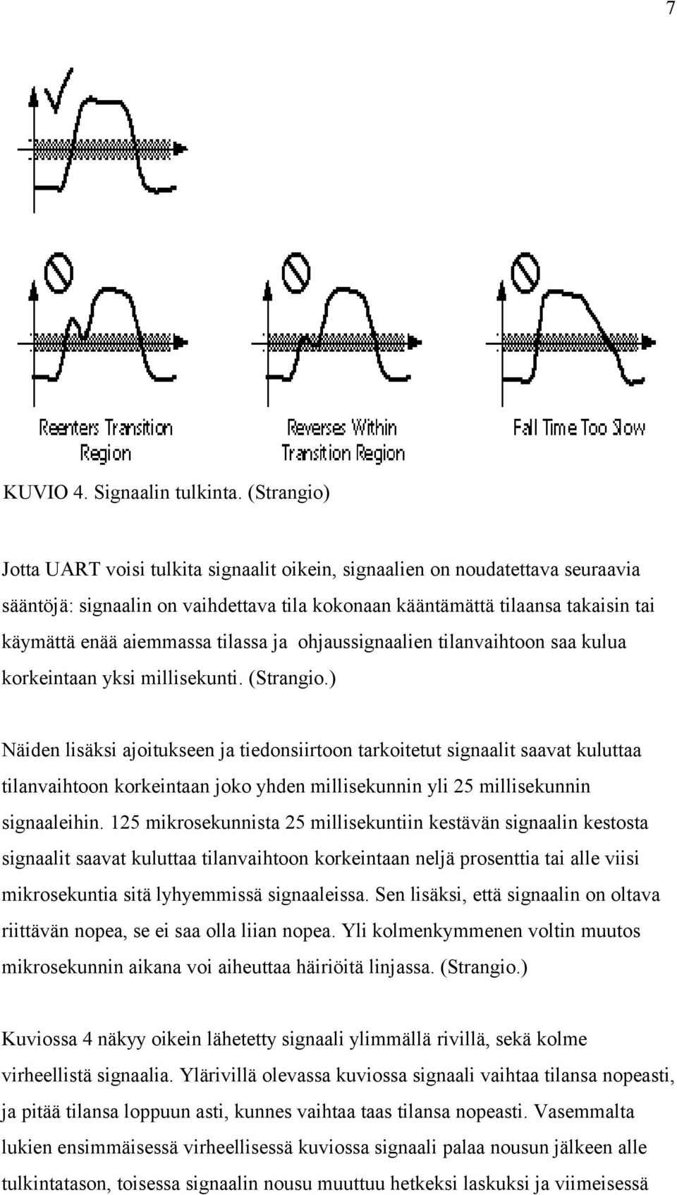 tilassa ja ohjaussignaalien tilanvaihtoon saa kulua korkeintaan yksi millisekunti. (Strangio.