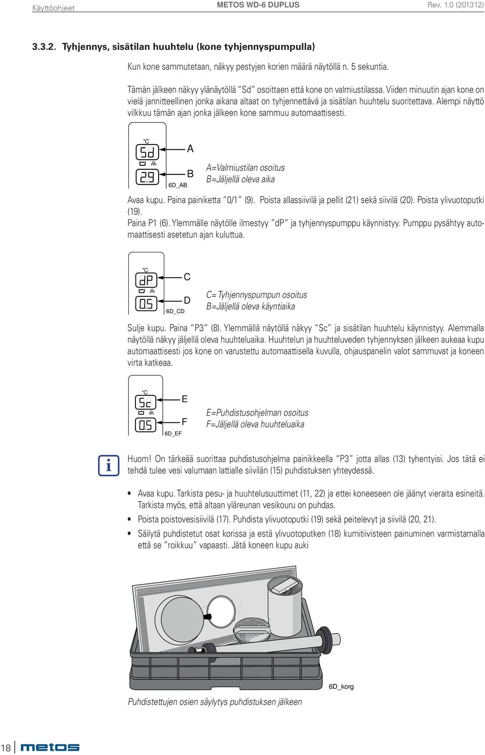 Alempi näyttö vilkkuu tämän ajan jonka jälkeen kone sammuu automaattisesti. C A 6D_AB B A=Valmiustilan osoitus B=Jäljellä oleva aika Avaa kupu. Paina painiketta 0/1 (9).