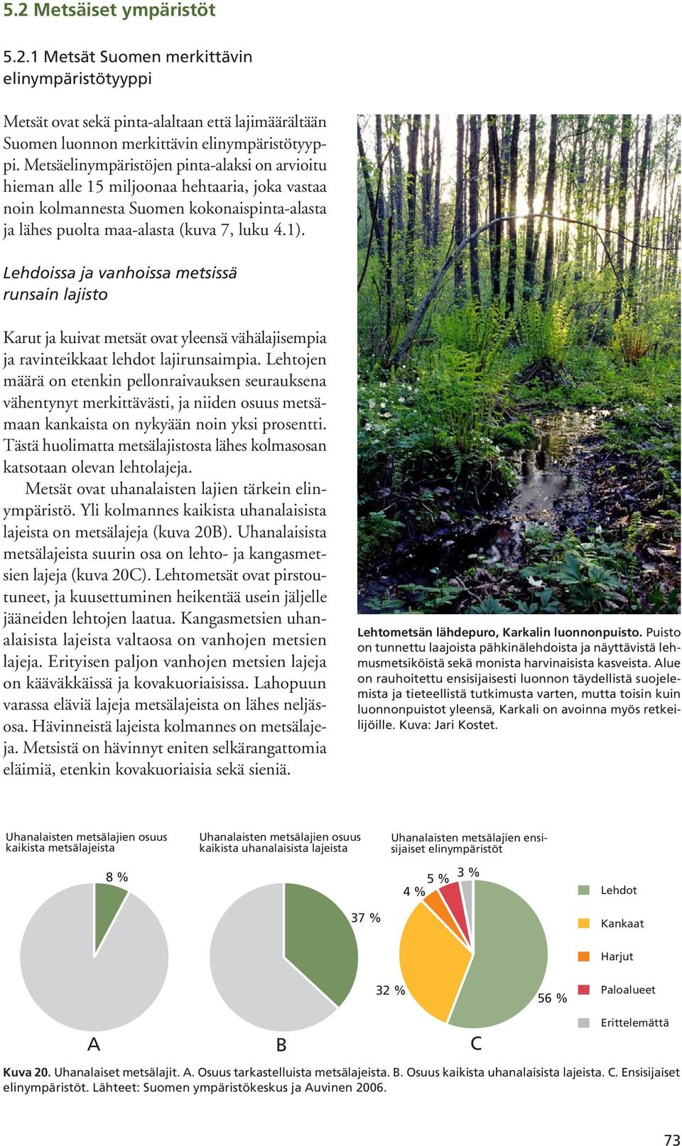 Lehdoissa ja vanhoissa metsissä runsain lajisto Karut ja kuivat metsät ovat yleensä vähälajisempia ja ravinteikkaat lehdot lajirunsaimpia.