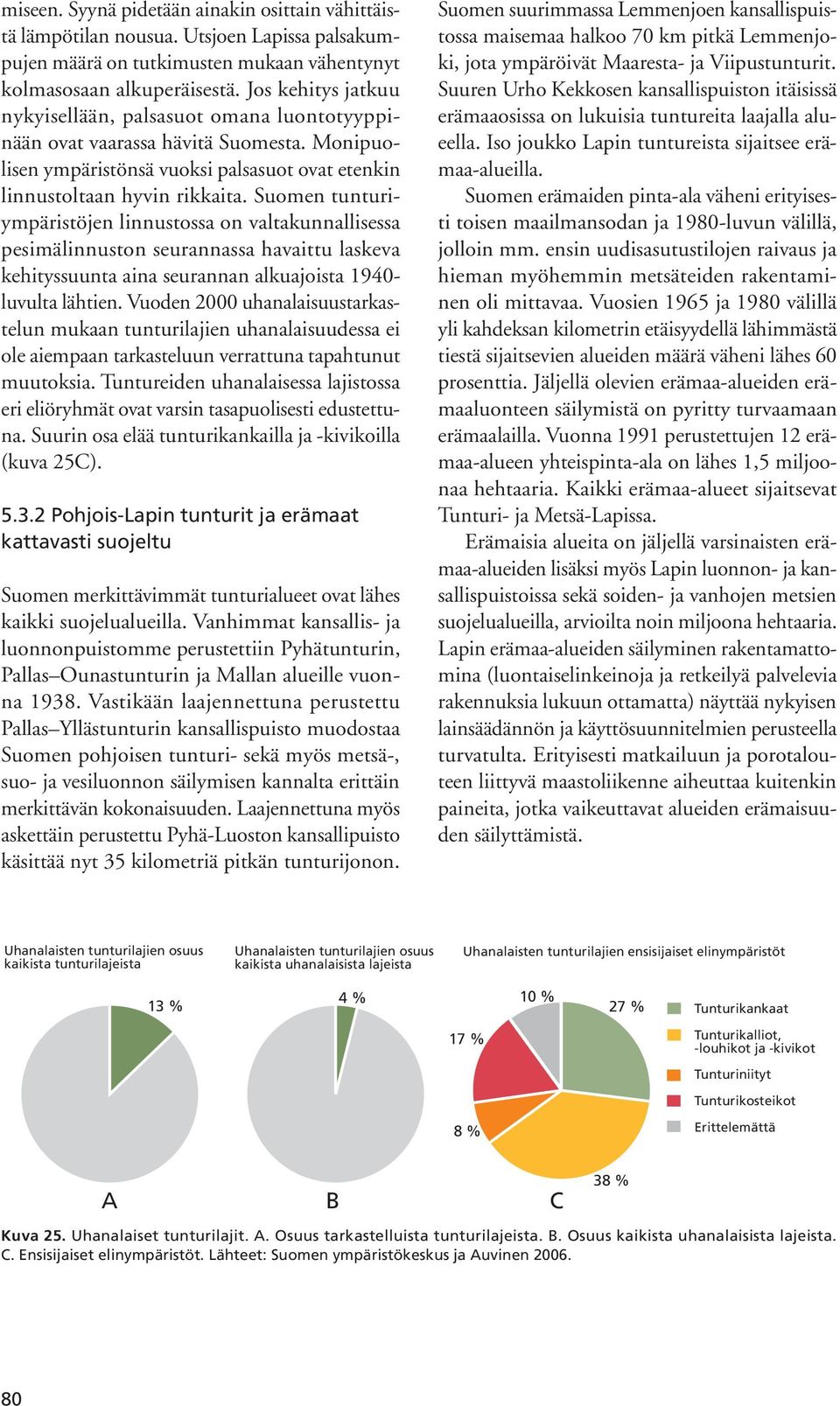 Suomen tunturiympäristöjen linnustossa on valtakunnallisessa pesimälinnuston seurannassa havaittu laskeva kehityssuunta aina seurannan alkuajoista 1940- luvulta lähtien.