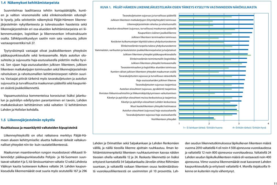 infrastruktuurin osalta. Sähköpostikyselyyn saatiin noin sata vastausta, jolloin vastausprosentiksi tuli 27.