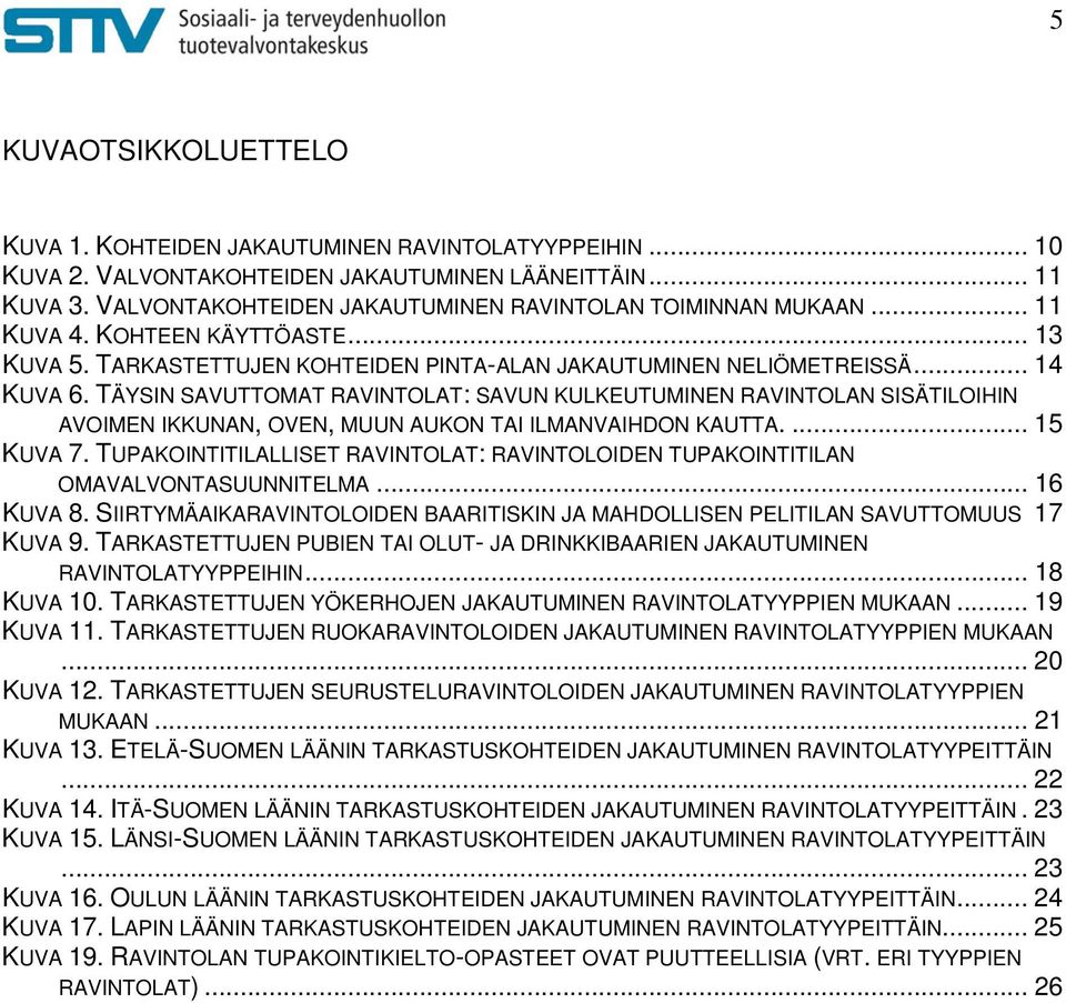 TÄYSIN SAVUTTOMAT RAVINTOLAT: SAVUN KULKEUTUMINEN RAVINTOLAN SISÄTILOIHIN AVOIMEN IKKUNAN, OVEN, MUUN AUKON TAI ILMANVAIHDON KAUTTA.... 15 KUVA 7.