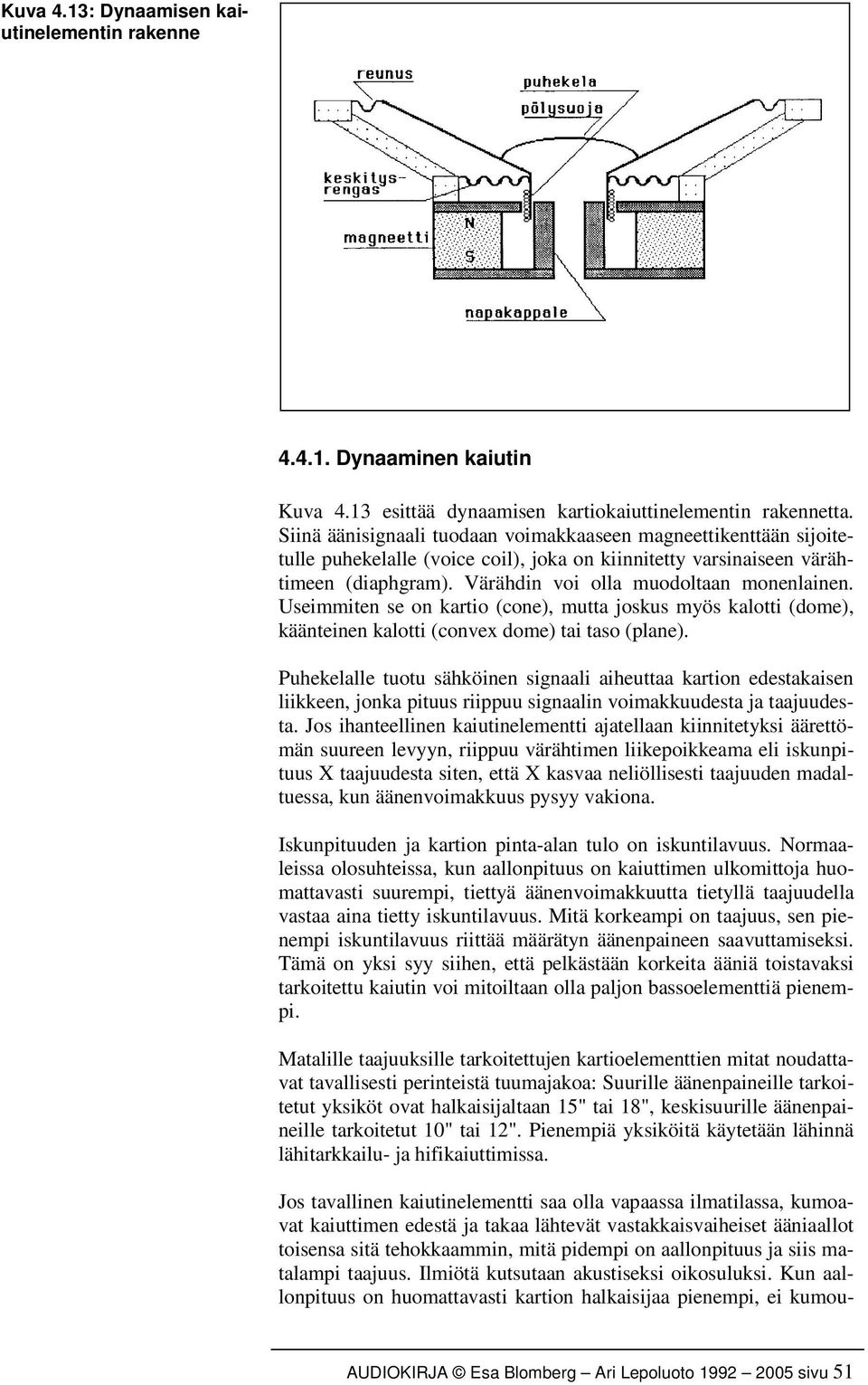 Useimmiten se on kartio (cone), mutta joskus myös kalotti (dome), käänteinen kalotti (convex dome) tai taso (plane).