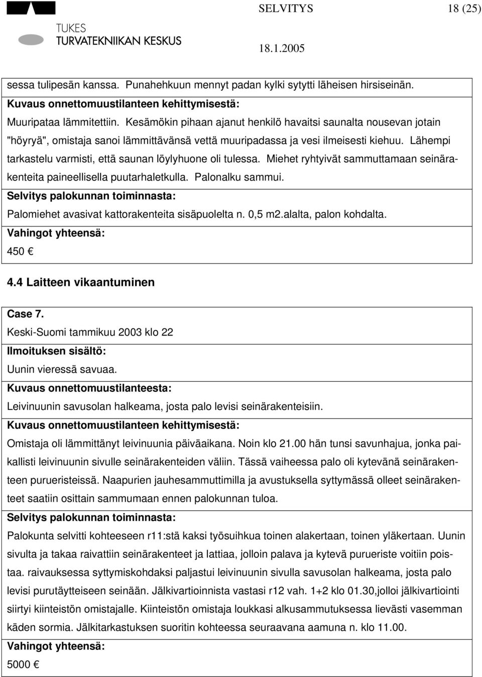 Lähempi tarkastelu varmisti, että saunan löylyhuone oli tulessa. Miehet ryhtyivät sammuttamaan seinärakenteita paineellisella puutarhaletkulla. Palonalku sammui.