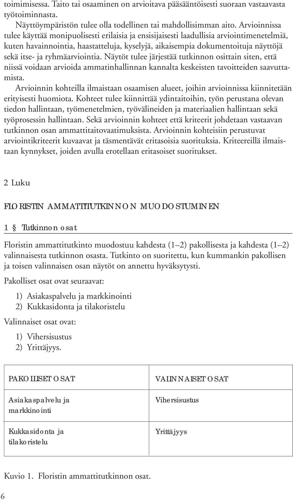 ryhmäarviointia. Näytöt tulee järjestää tutkinnon osittain siten, että niissä voidaan arvioida ammatinhallinnan kannalta keskeisten tavoitteiden saavuttamista.