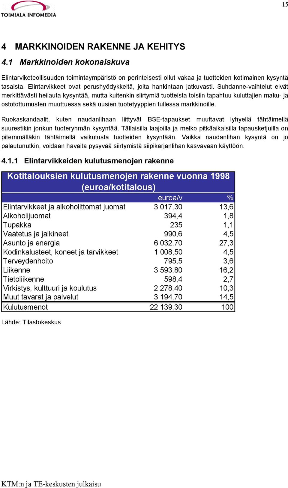 Suhdanne-vaihtelut eivät merkittävästi heilauta kysyntää, mutta kuitenkin siirtymiä tuotteista toisiin tapahtuu kuluttajien maku- ja ostotottumusten muuttuessa sekä uusien tuotetyyppien tullessa