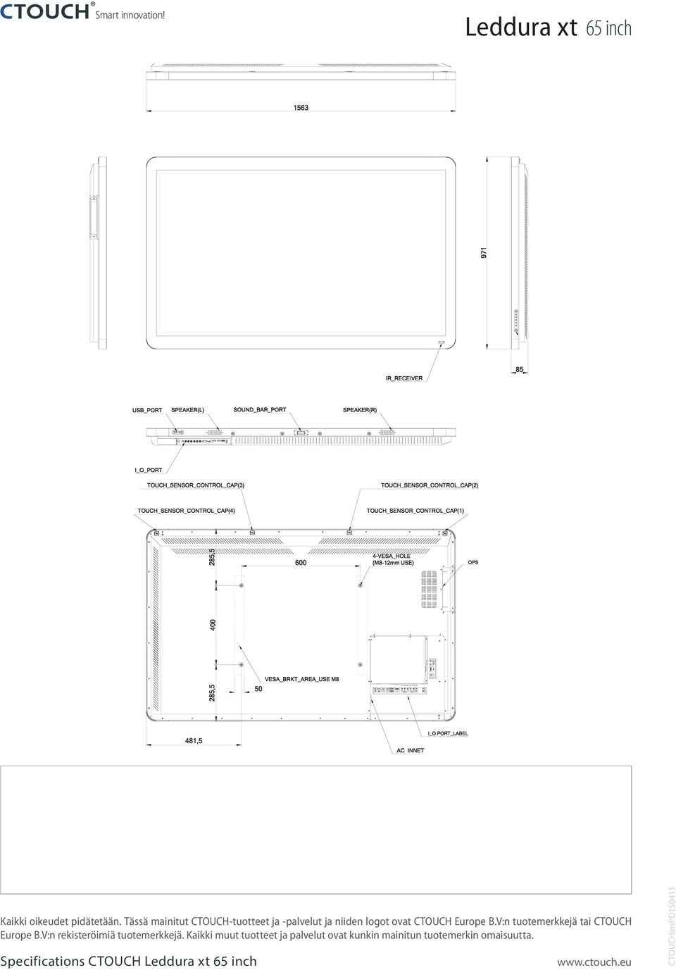 CTOUCH Europe B.V:n tuotemerkkejä tai CTOUCH Europe B.