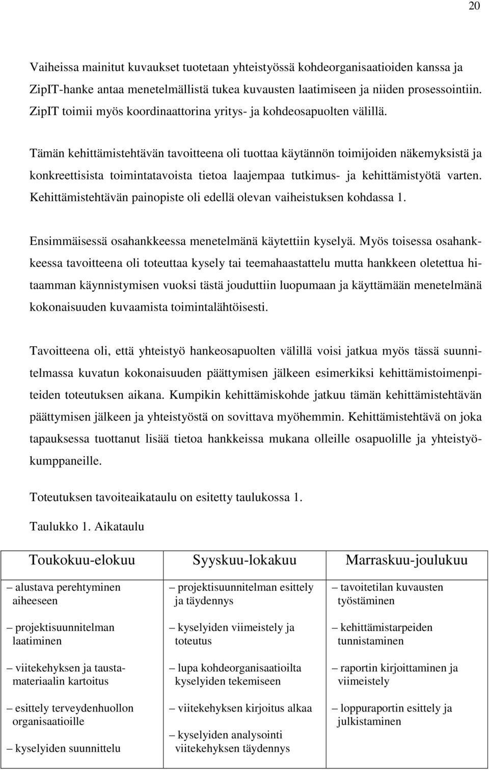 Tämän kehittämistehtävän tavoitteena oli tuottaa käytännön toimijoiden näkemyksistä ja konkreettisista toimintatavoista tietoa laajempaa tutkimus- ja kehittämistyötä varten.