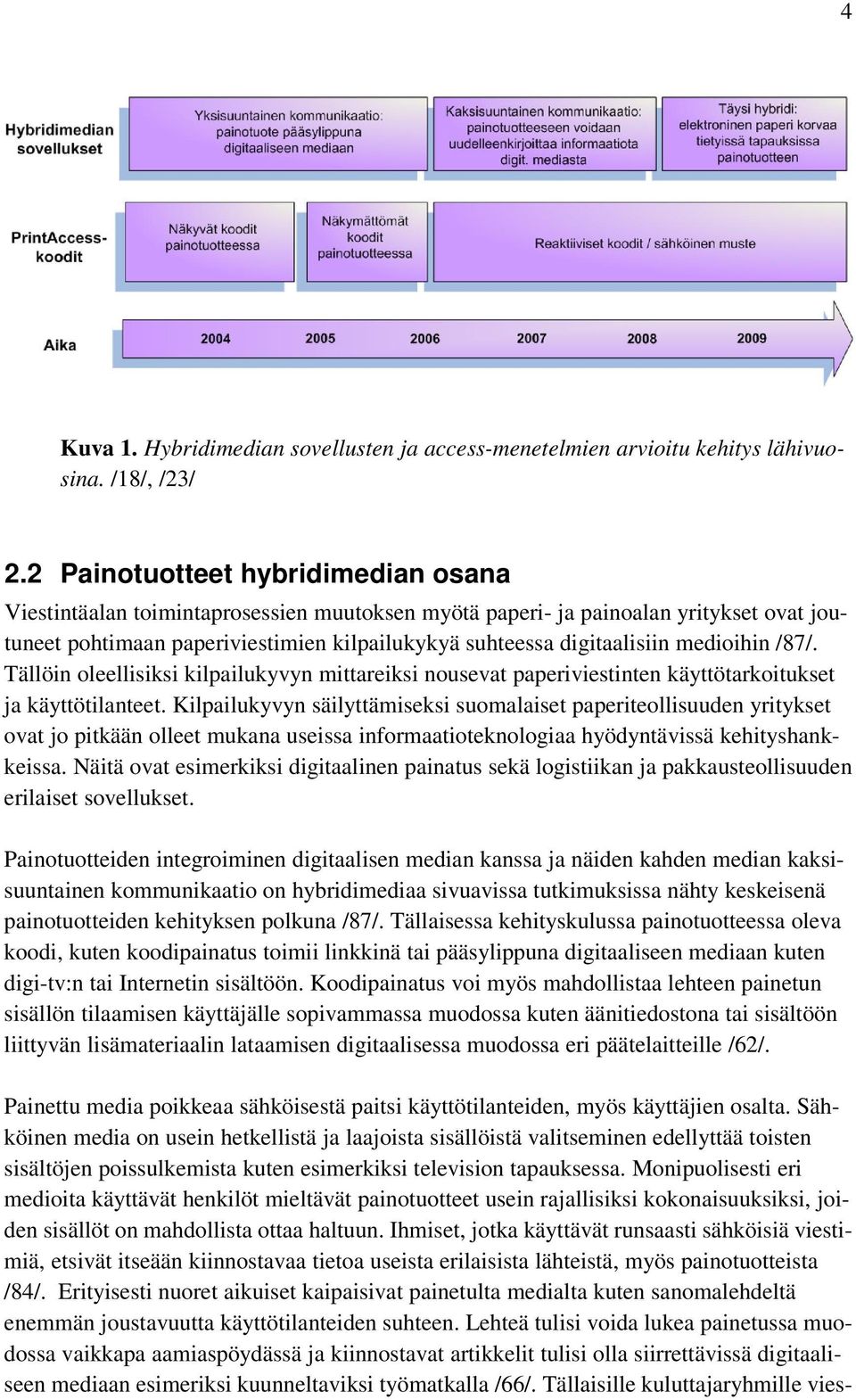 medioihin /87/. Tällöin oleellisiksi kilpailukyvyn mittareiksi nousevat paperiviestinten käyttötarkoitukset ja käyttötilanteet.