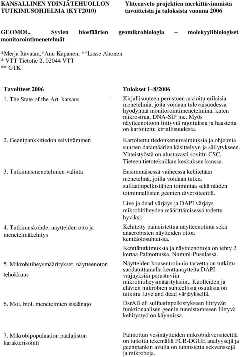 Myös näytteenottoon liittyviä rajoituksia ja haasteita on kartoitettu kirjallisuudesta. 2.