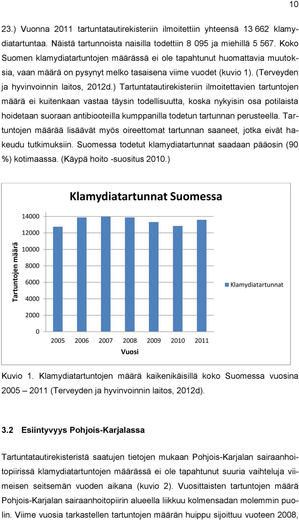 ) Tartuntatautirekisteriin ilmoitettavien tartuntojen määrä ei kuitenkaan vastaa täysin todellisuutta, koska nykyisin osa potilaista hoidetaan suoraan antibiooteilla kumppanilla todetun tartunnan