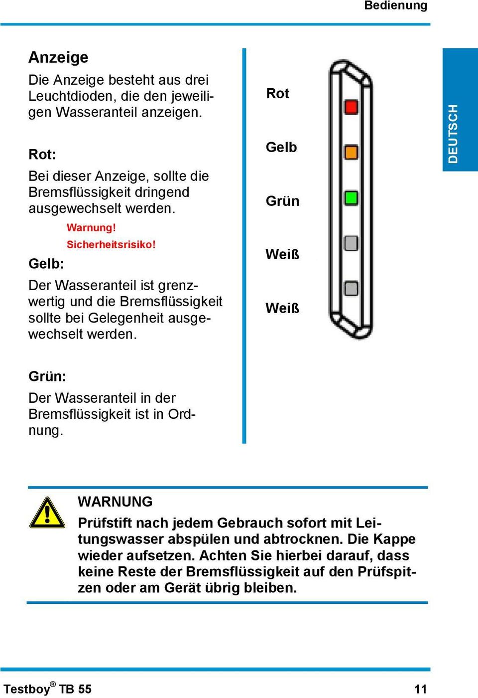 Der Wasseranteil ist grenzwertig und die Bremsflüssigkeit sollte bei Gelegenheit ausgewechselt werden.