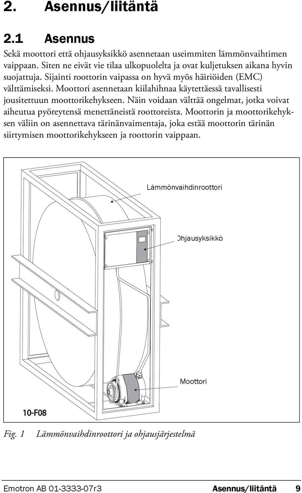 Moottori asennetaan kiilahihnaa käytettäessä tavallisesti jousitettuun moottorikehykseen. Näin voidaan välttää ongelmat, jotka voivat aiheutua pyöreytensä menettäneistä roottoreista.