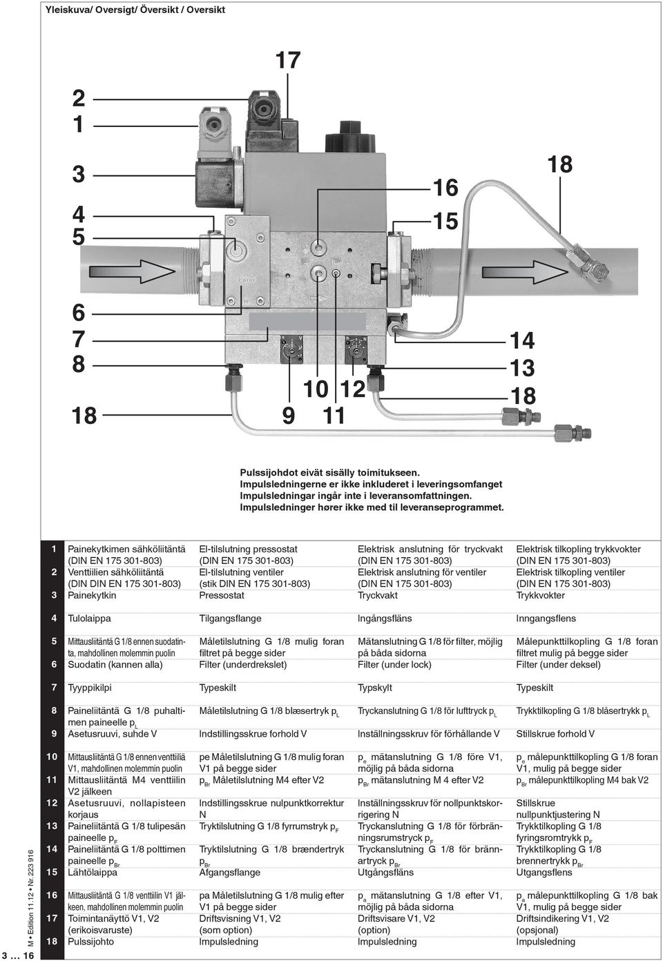Painekytkimen sähköliitäntä (DI E 7 0-80) enttiilien sähköliitäntä (DI DI E 7 0-80) Painekytkin El-tilslutning pressostat (DI E 7 0-80) El-tilslutning ventiler (stik DI E 7 0-80) Pressostat Elektrisk
