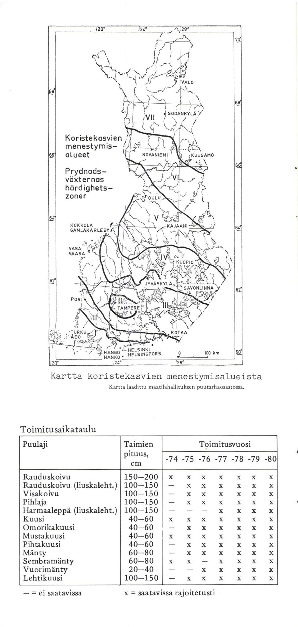 100-150 Pihla 100-150 Harmaaleppä (liuskaleht.) 100-150 (liuskaleht.