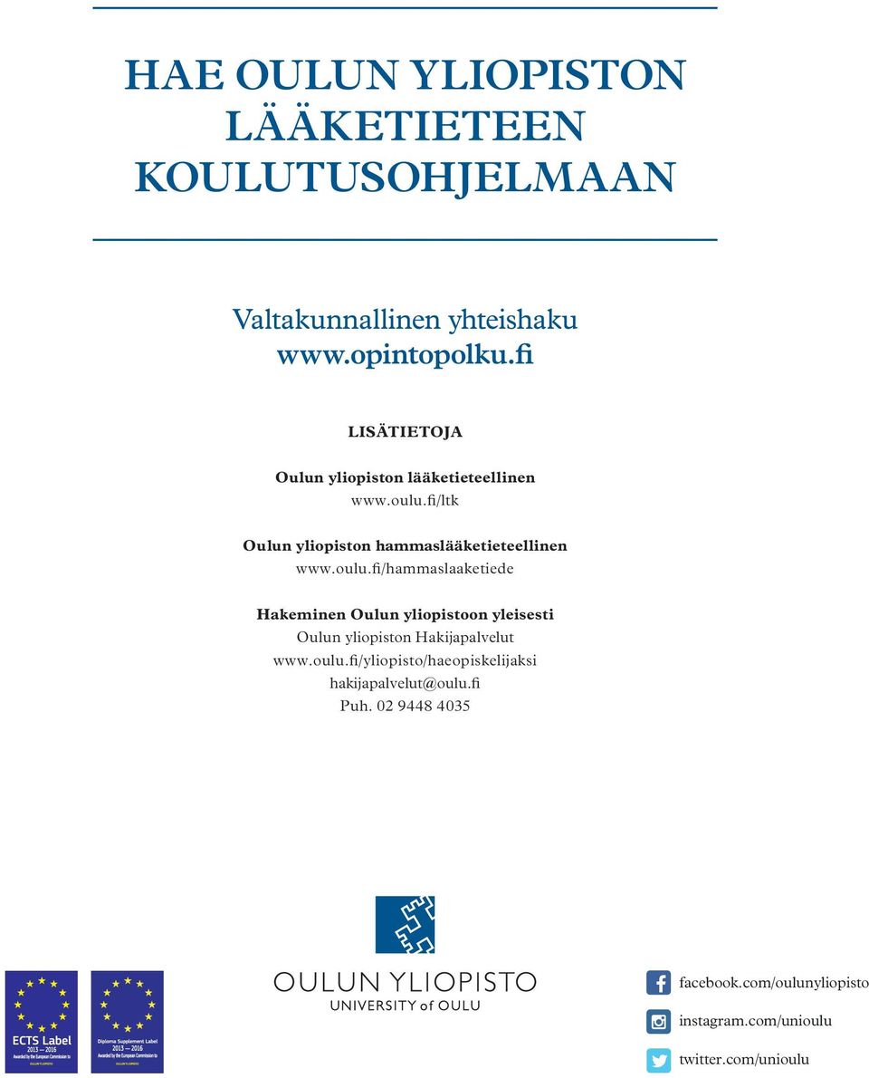 fi/ltk Oulun yliopiston hammaslääketieteellinen www.oulu.