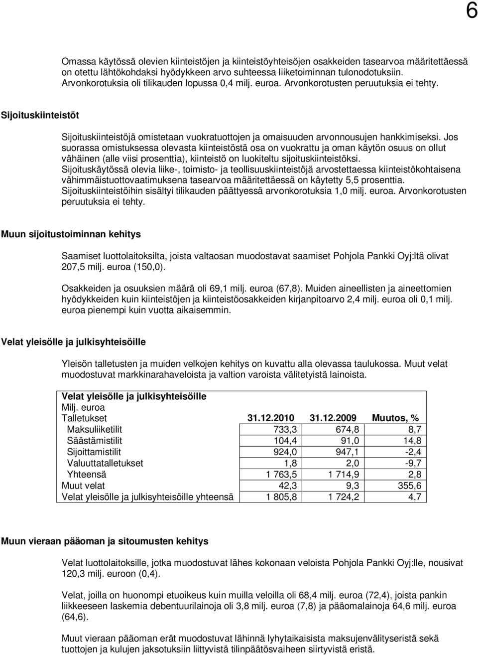 Sijoituskiinteistöt Sijoituskiinteistöjä omistetaan vuokratuottojen ja omaisuuden arvonnousujen hankkimiseksi.