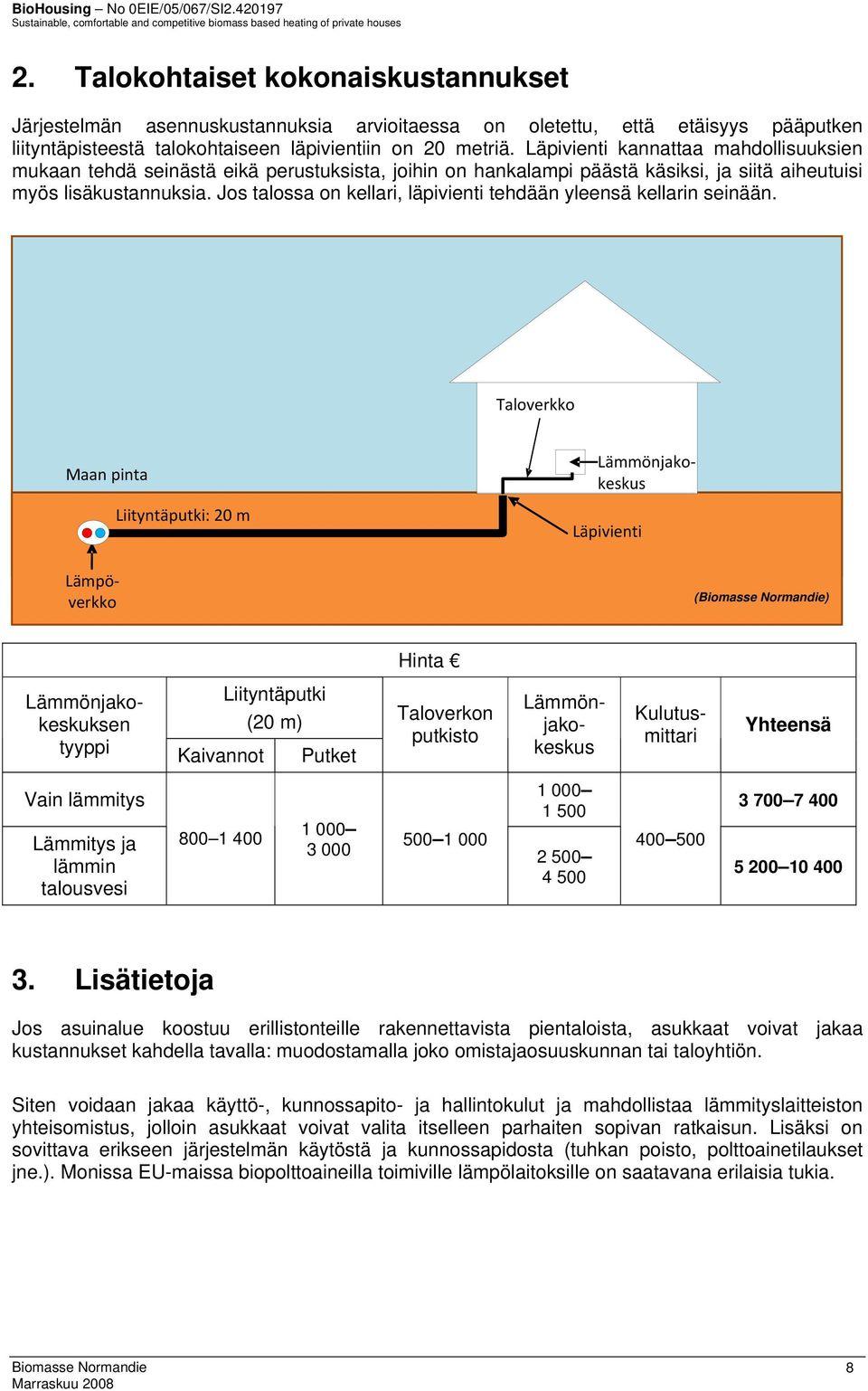 Jos talossa on kellari, läpivienti tehdään yleensä kellarin seinään.