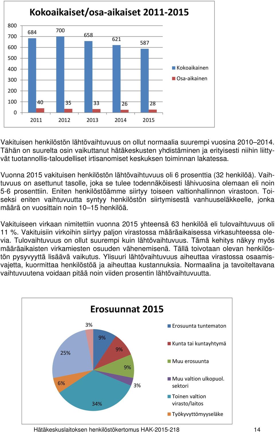 Tähän on suurelta osin vaikuttanut hätäkeskusten yhdistäminen ja erityisesti niihin liittyvät tuotannollis-taloudelliset irtisanomiset keskuksen toiminnan lakatessa.