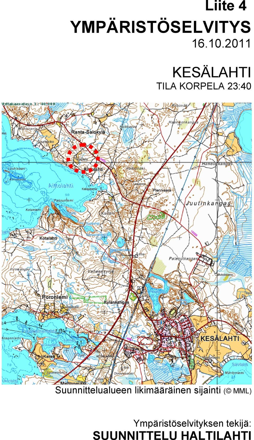 Suunnittelualueen likimääräinen