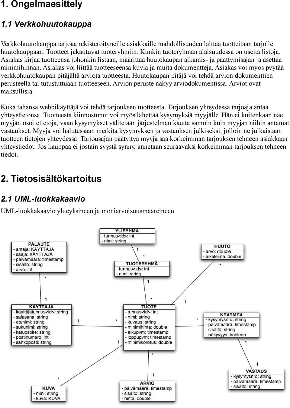 Asiakas voi liittää tuotteeseensa kuvia ja muita dokumentteja. Asiakas voi myös pyytää verkkohuutokaupan pitäjältä arviota tuotteesta.