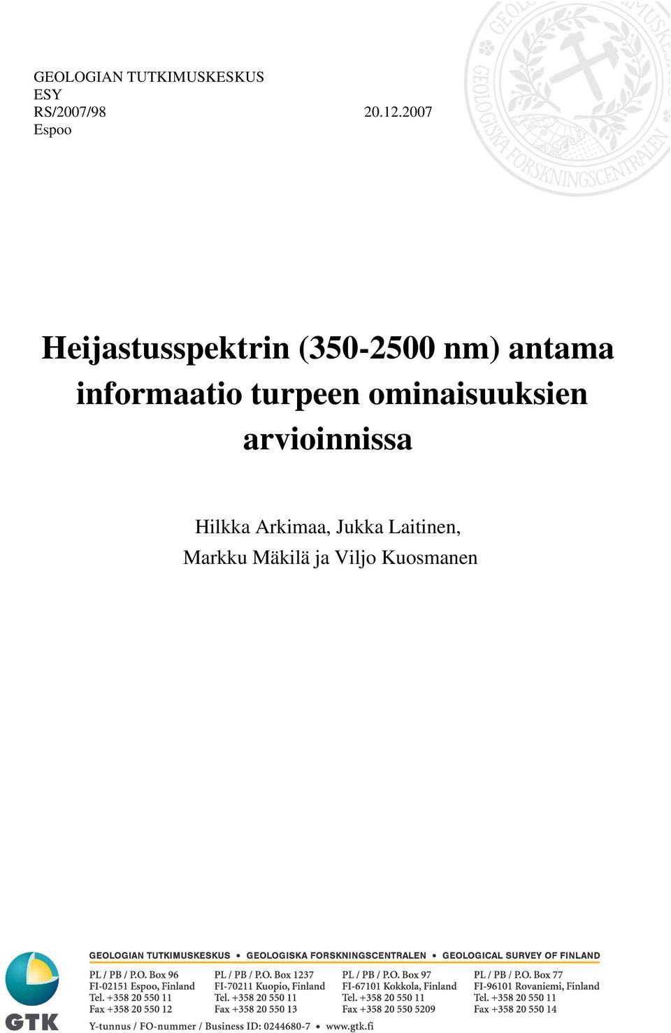 informaatio turpeen ominaisuuksien arvioinnissa