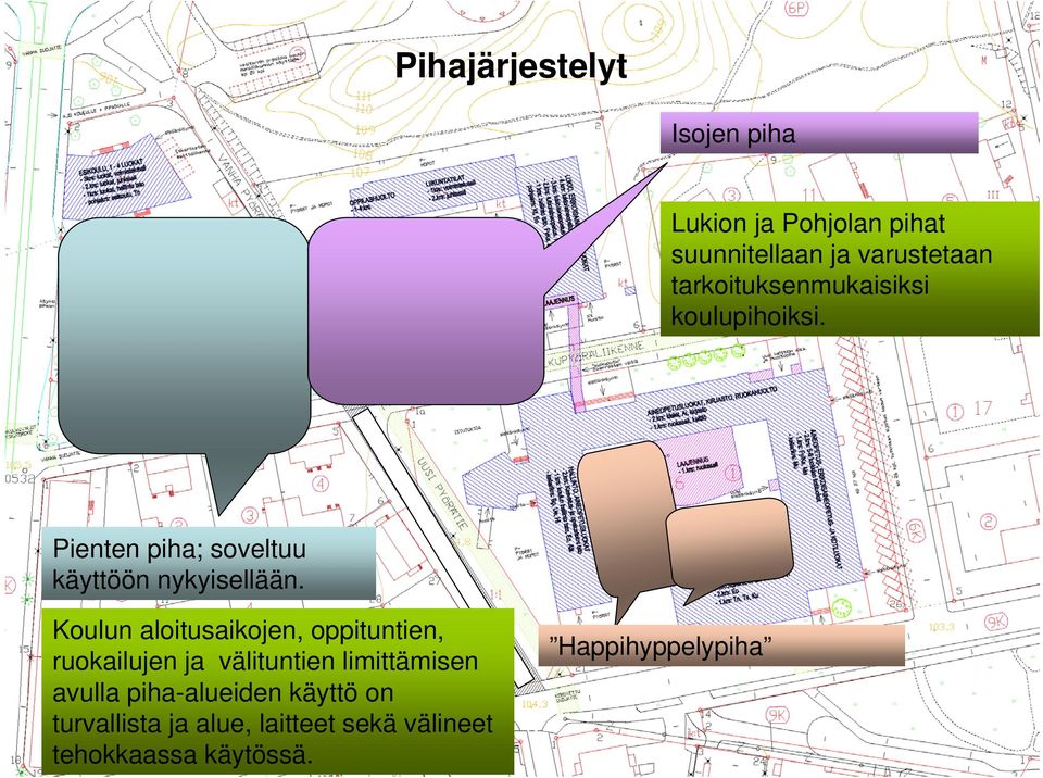 Koulun aloitusaikojen, oppituntien, ruokailujen ja välituntien limittämisen avulla