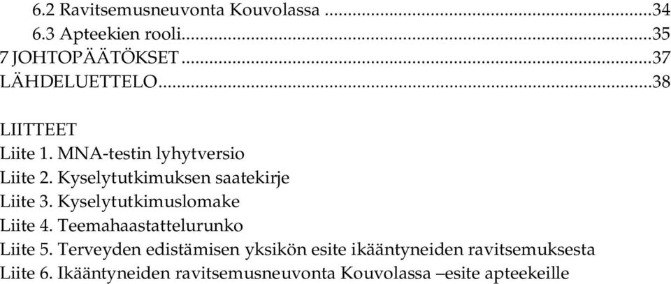 Kyselytutkimuksen saatekirje Liite 3. Kyselytutkimuslomake Liite 4. Teemahaastattelurunko Liite 5.