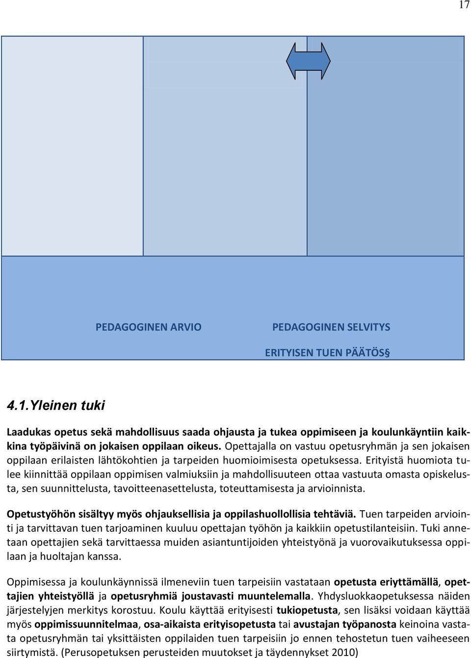 Erityistä huomiota tulee kiinnittää oppilaan oppimisen valmiuksiin ja mahdollisuuteen ottaa vastuuta omasta opiskelusta, sen suunnittelusta, tavoitteenasettelusta, toteuttamisesta ja arvioinnista.